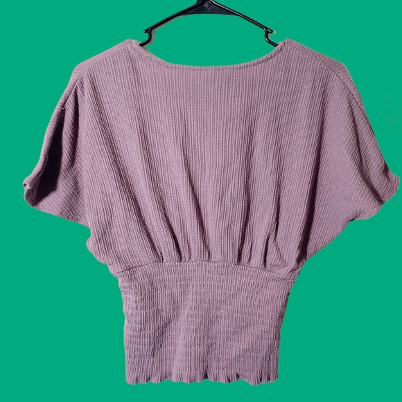 Y2K/ Early 2000's Dusky Pink Cropped Blouse - Picture 4 of 5